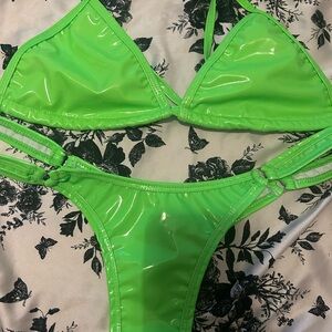 Neon green swimsuit
